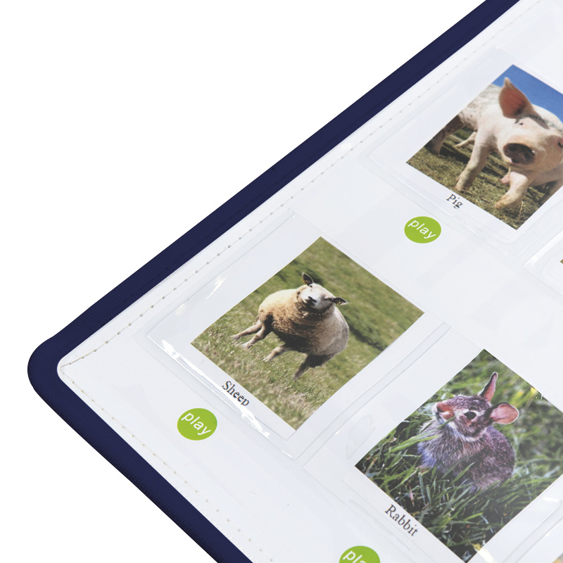 Interaktiv stemmeoptagertavle med 30 lommer til pictogrammer og andet.