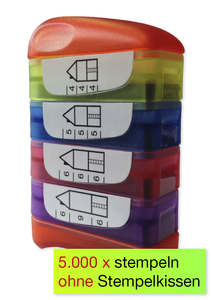 Tryckdynas stämpel "Perpetuum", 4 i 1, "Lär dig skriva"