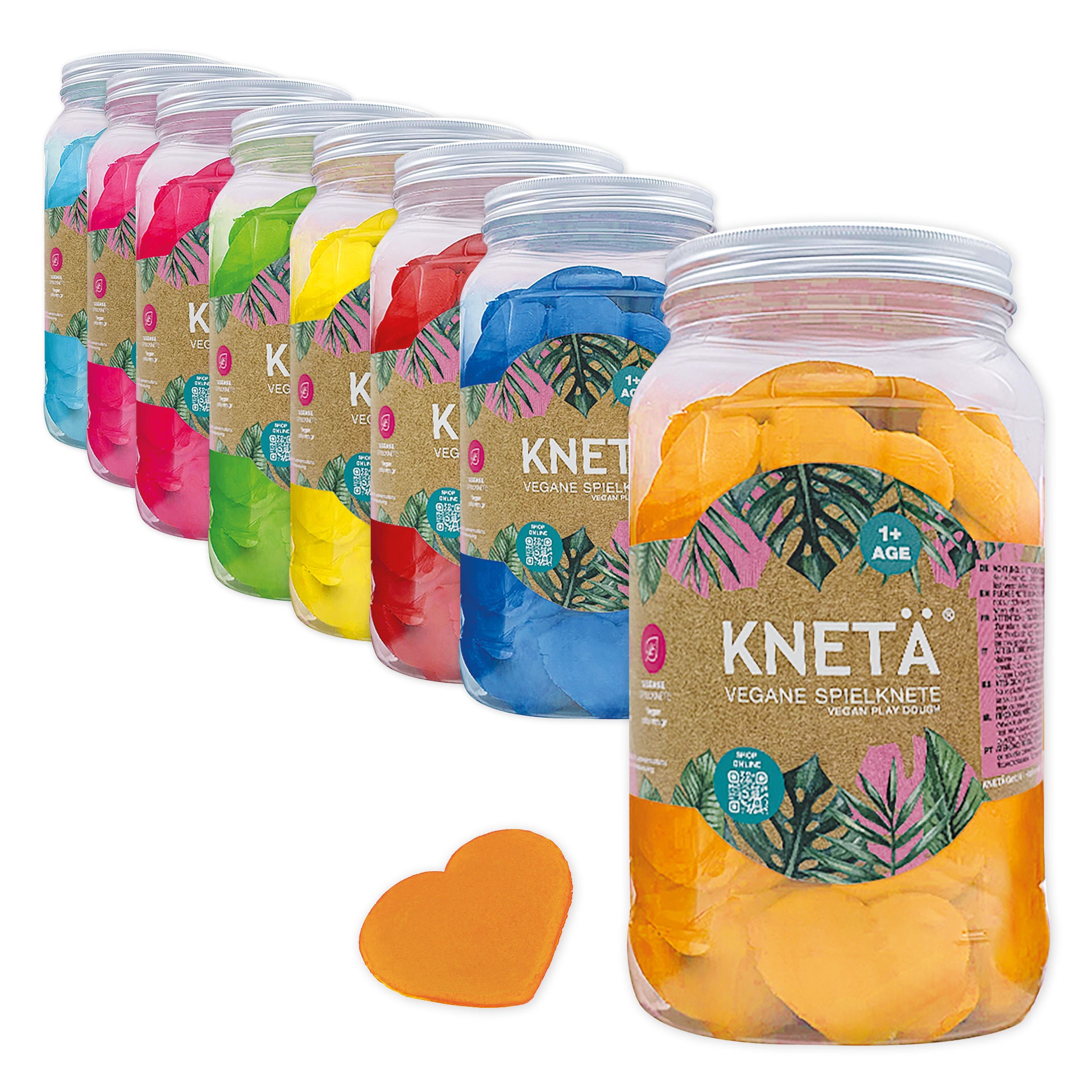 TimeTEX Soft-Knete "Knetä" in Herzform, vegan, 80 Stück