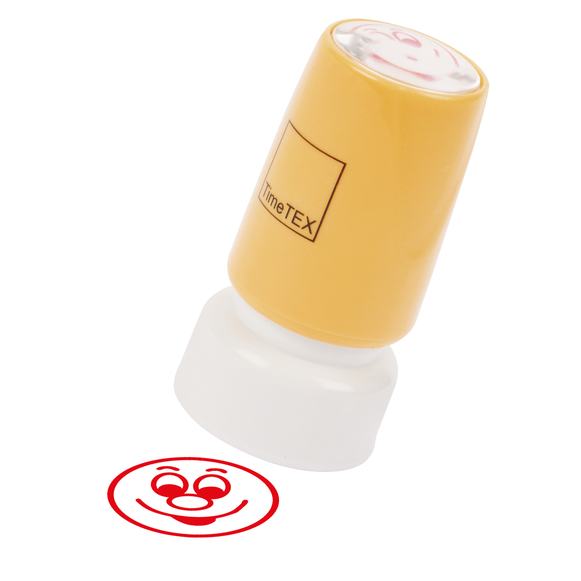Siebdruck-Stempel "Perpetuum", "Gesicht lachend"
