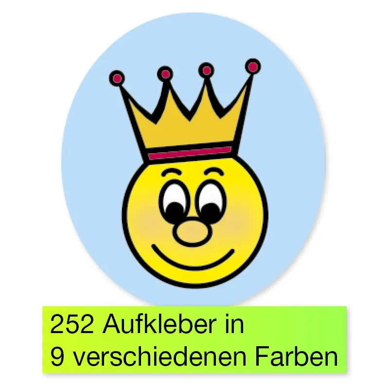 Belobigungs-Aufkleber "Gesicht mit Krone", 440 Stück