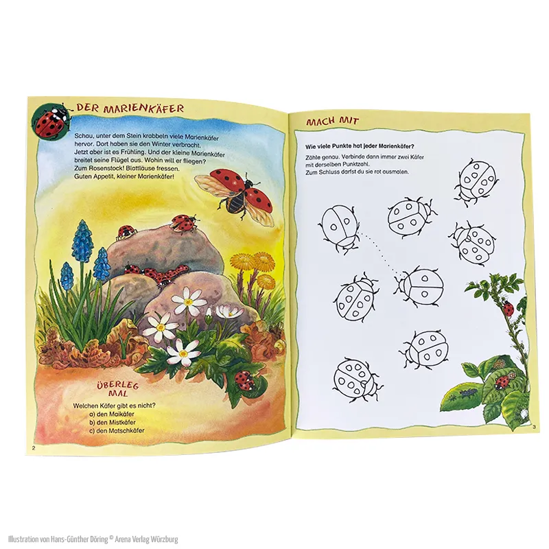 Buch "Der kleine Marienkäfer und seine Freunde", 24 Seiten mit 60 Aufklebern