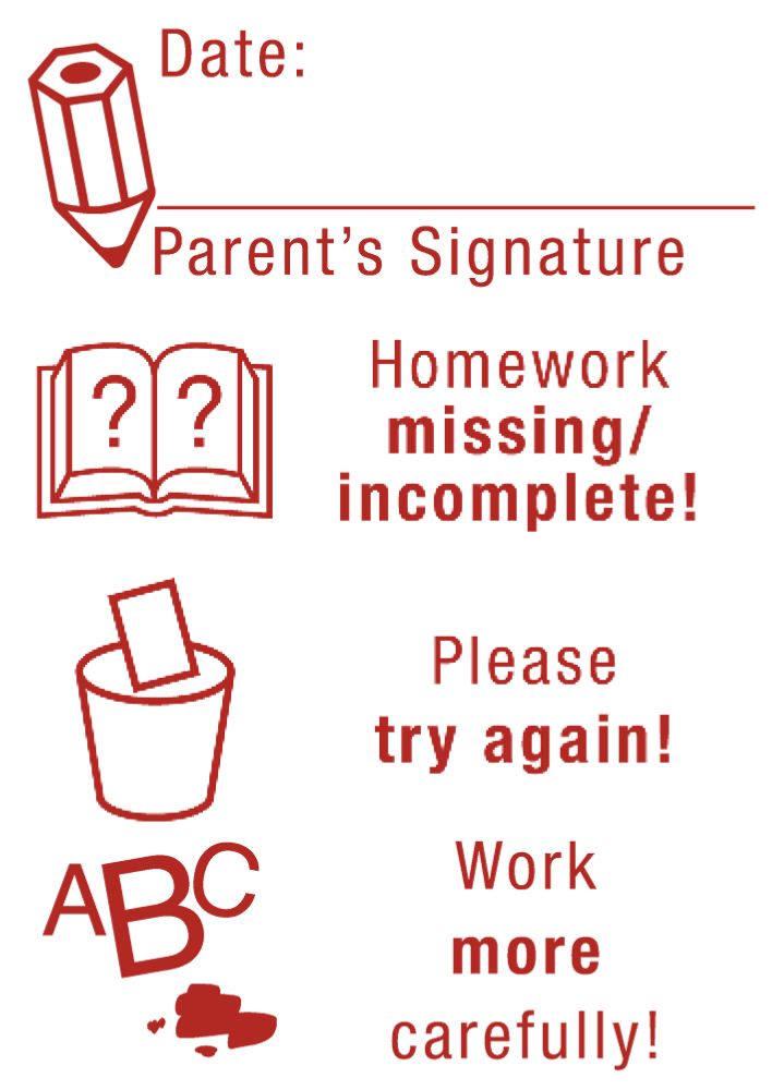 Siebdruck-Stempel "Perpetuum", 4 in 1, "Englisch"