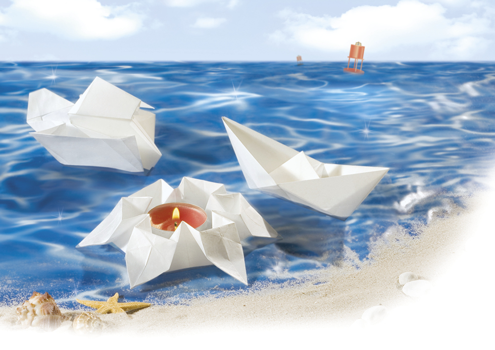 Schwimmpapier-Faltblätter 20x20 cm, 20 Blatt