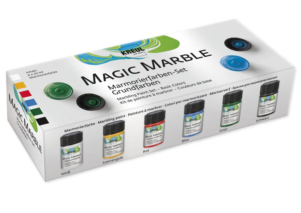 Set KREUL Magic Marble Marmorier-Farben à 20 ml, 6-tlg. Set KREUL Magic Marble Marmorier-Farben à 20 ml, 6-tlg.