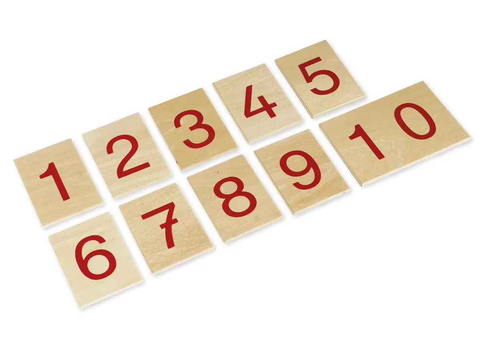 TimeTEX Satz Ziffern 1-10 auf Holzbrettchen "Montessori Premium"