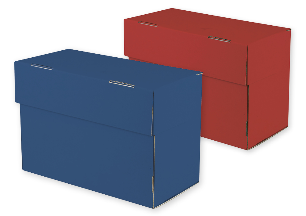 TimeTEX Karteikasten A5 aus Pappe, mit Klappdeckel, farbig