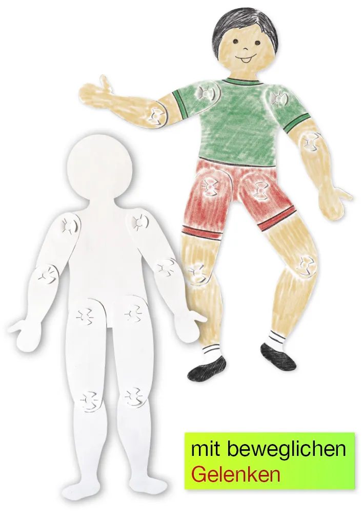 Menschensilhouetten zum Selbstgestalten, beweglich, 24 Stück