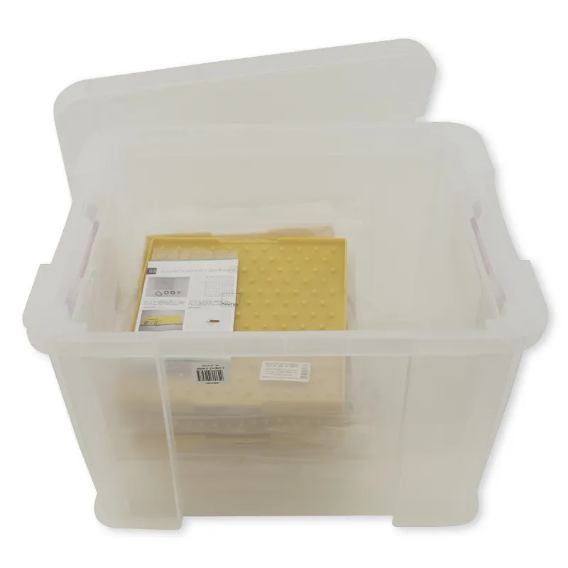 Klassensatz Geometrie-Brett doppelseitig (11x11 Stifte), 12 Stück in Box, 23x23 cm, gelb