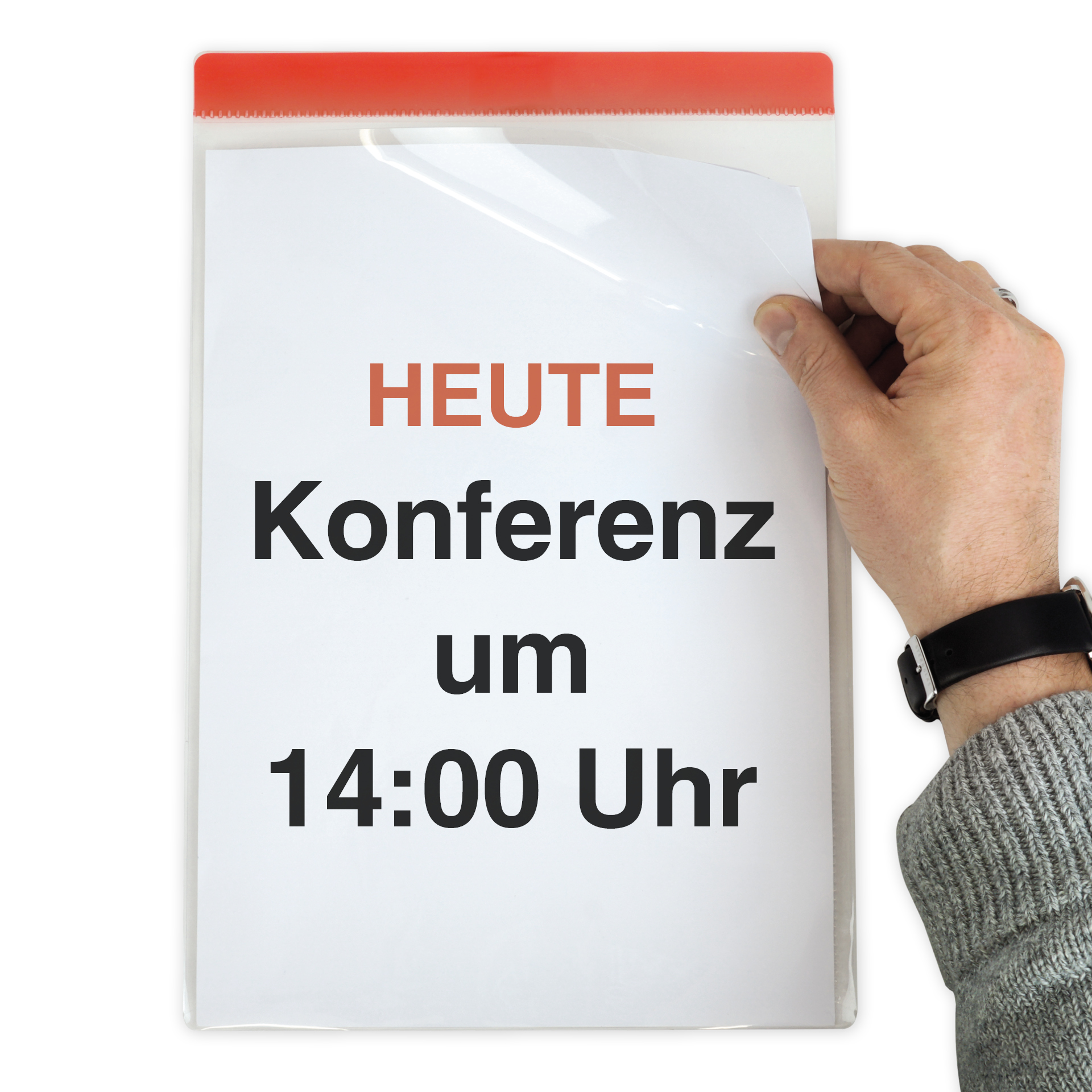 Set med A4 Plus-fickor med färgade ränder, självhäftande, 5 st.