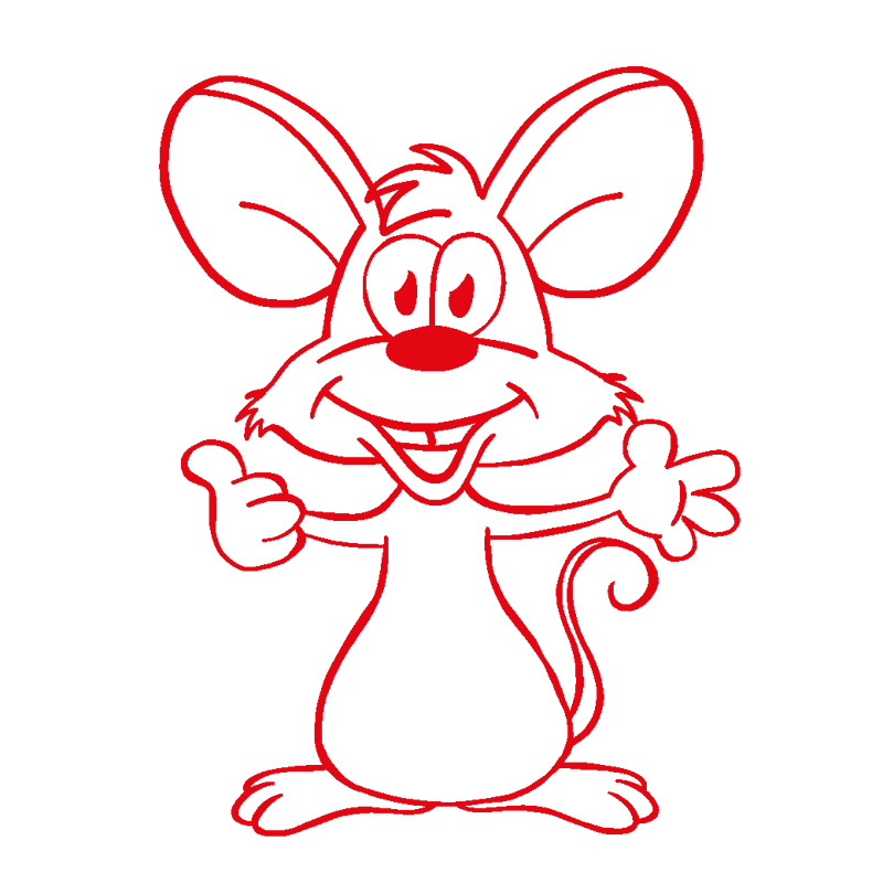 Screentryckstämpel "Perpetuum" rund "Mouse"