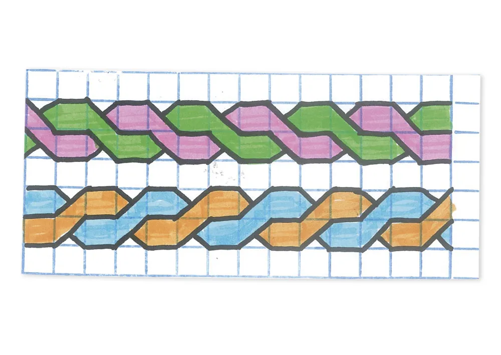 Set Kästchen-Rollstempel, 3-tlg.