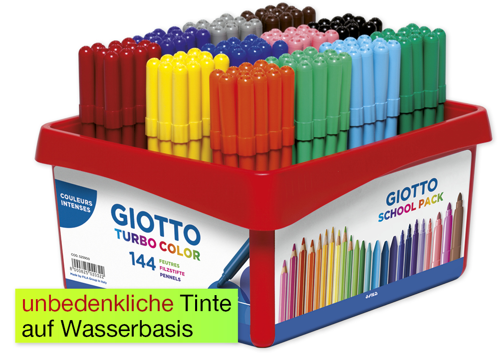 Gruppen-Set GIOTTO Turbo Color Fasermaler, Spitze 2,8 mm, 144-tlg.