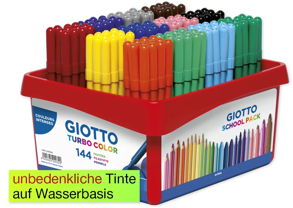 Gruppen-Set GIOTTO Turbo Color Fasermaler, Spitze 2,8 mm, 144-tlg.
