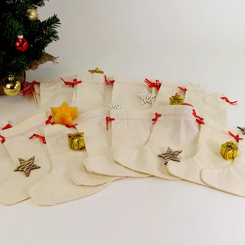 Baumwoll-Stiefel für Adventskalender, 24 Stück