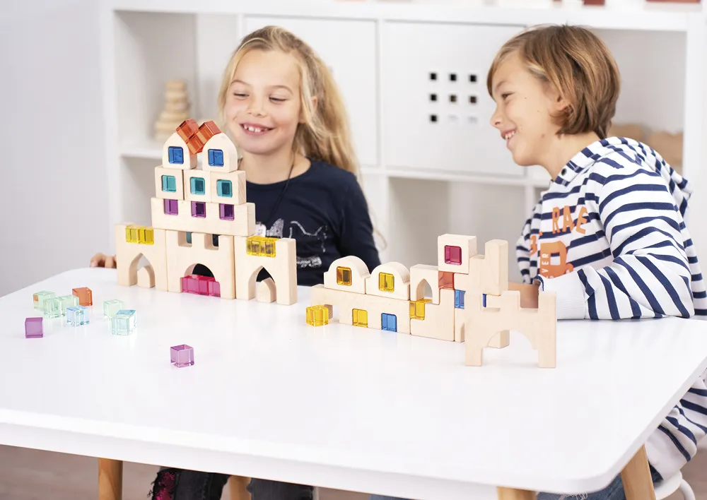 Holzbaukasten "Meine Regenbogenstadt", 24-tlg.