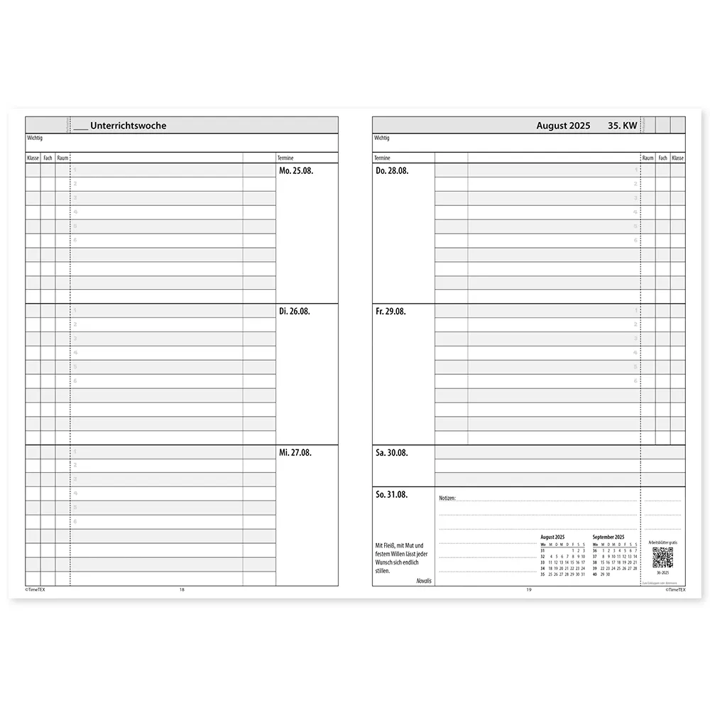 TimeTEX Trend-Schulplaner A5, 2026/2027, nachtblau