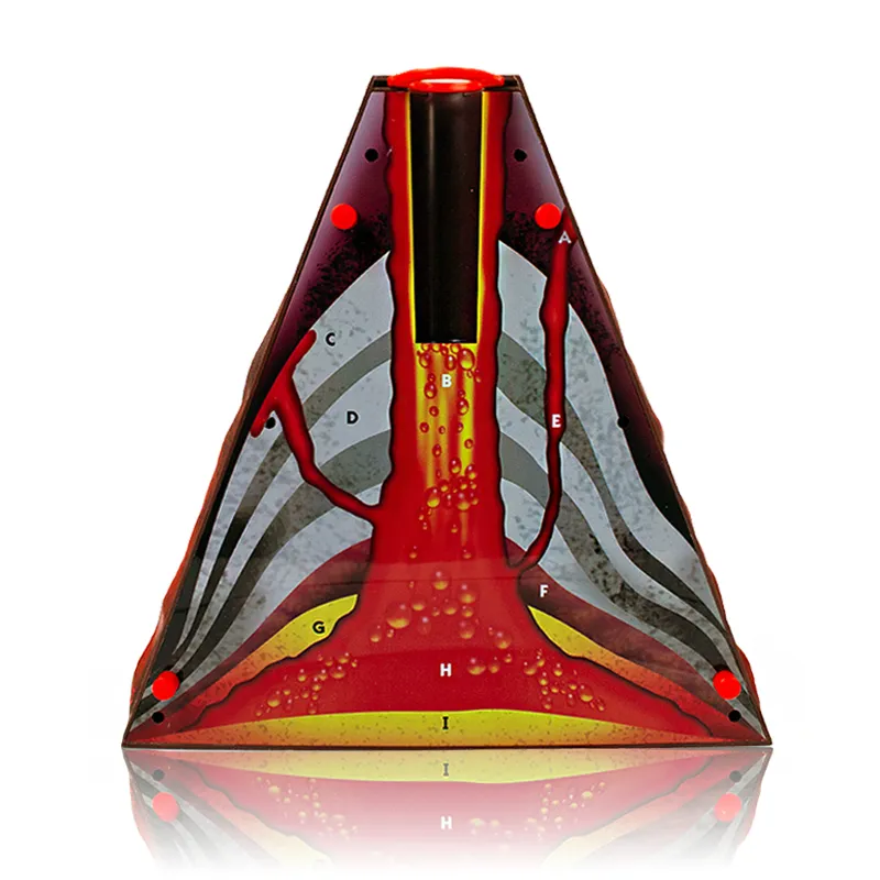 Modell "Ausbrechender Vulkan mit Querschnitt", 5-tlg.