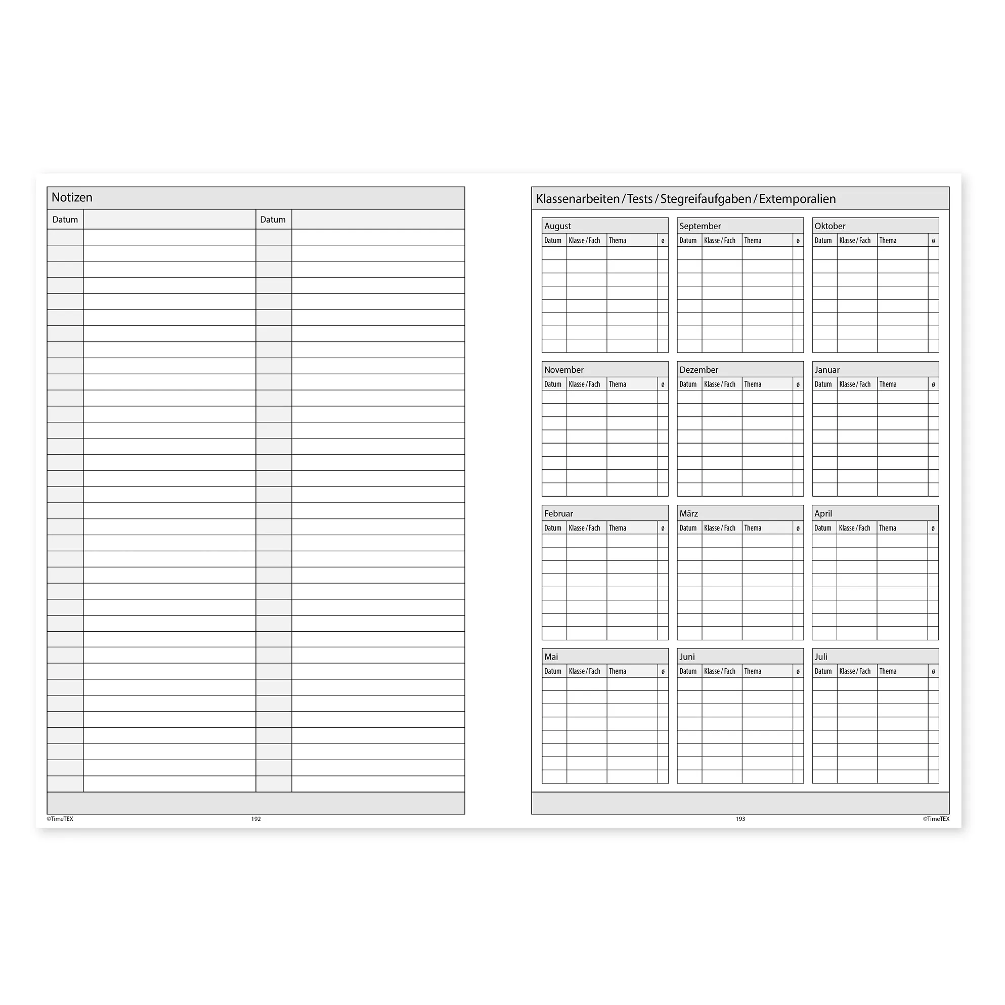 TimeTEX Trend-Schulplaner Hardcover A5-Plus, 2026/2027, lagune