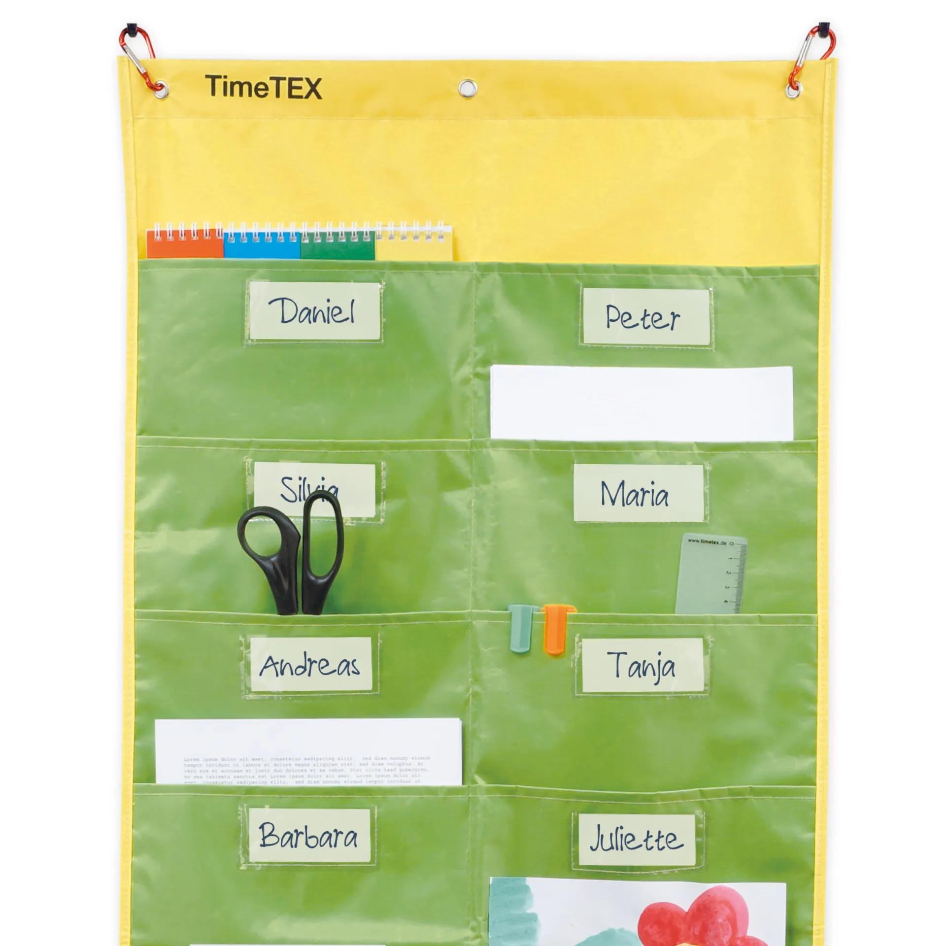TimeTEX Materialtaschen-Station "greenline", mit 16 Einsteck-Taschen, 124x50 cm