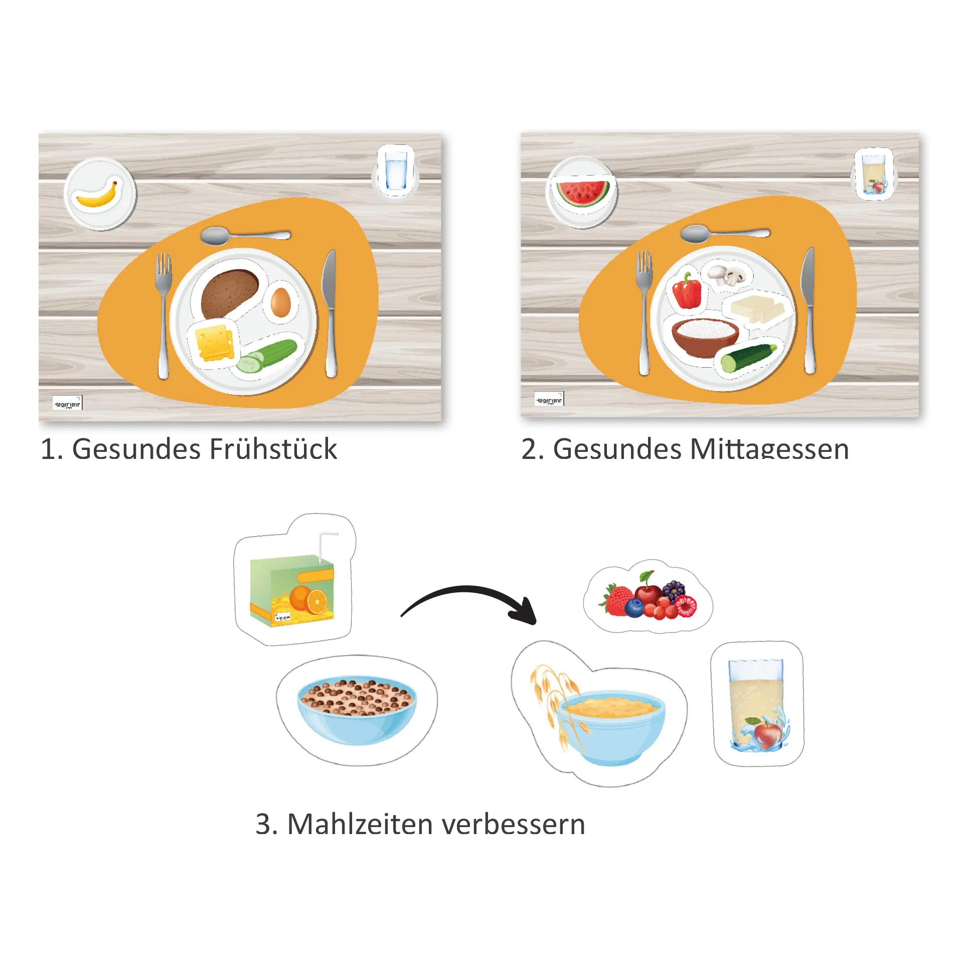 Gruppen-Lernset "Vegetarische und vegane Ernährung", magnetisch, 132-tlg.