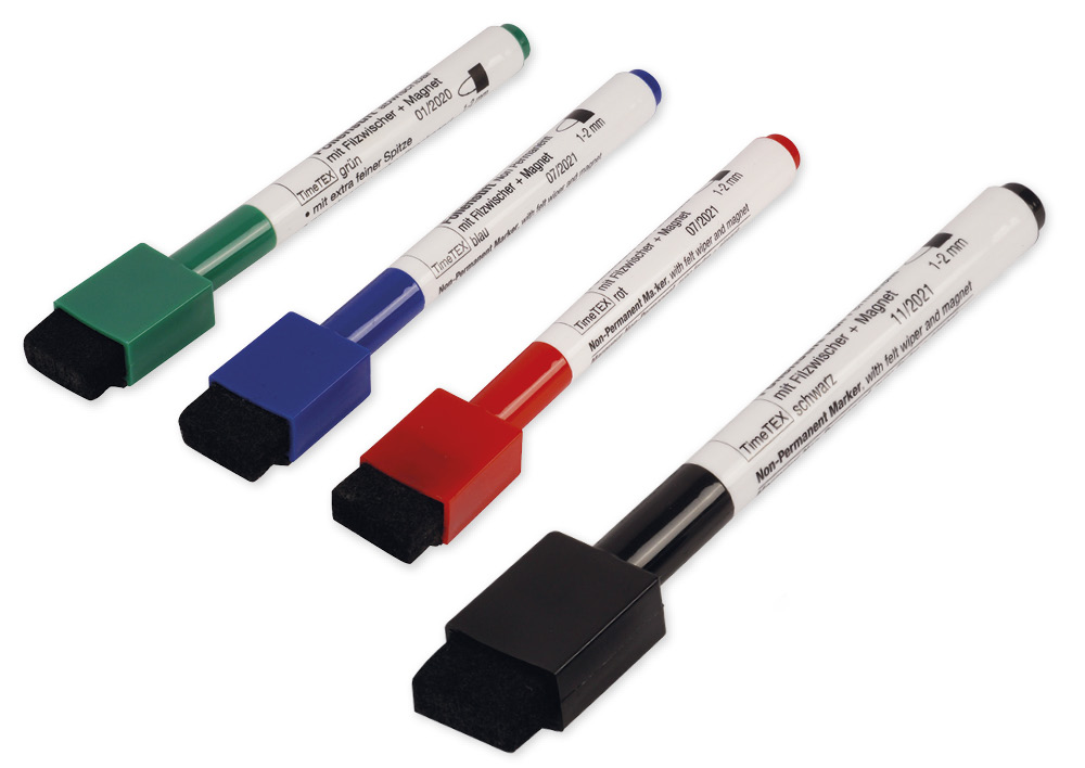 TimeTEX Folienstift Non Permanent mit Filzwischer + Magnet