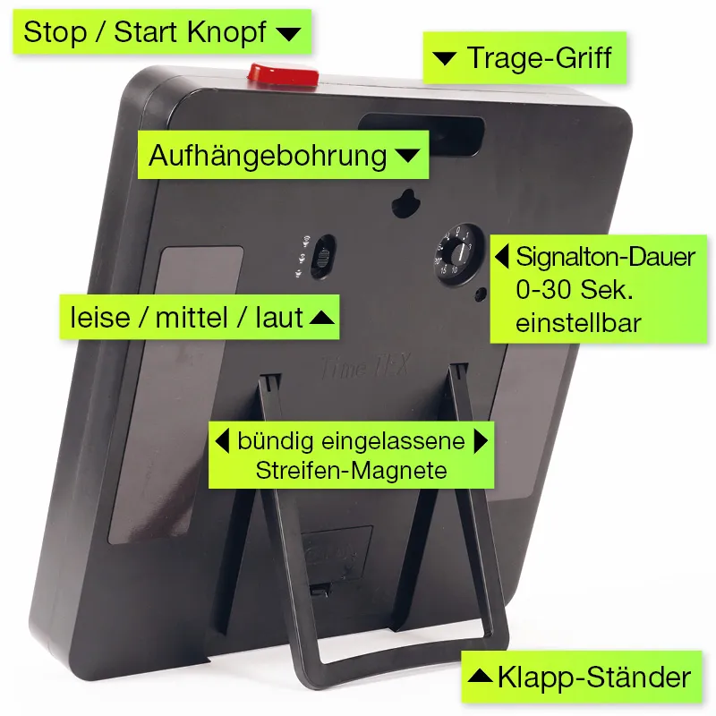 TimeTEX Timer "Countdown" XL, 32x32 cm, mit Pausentaste