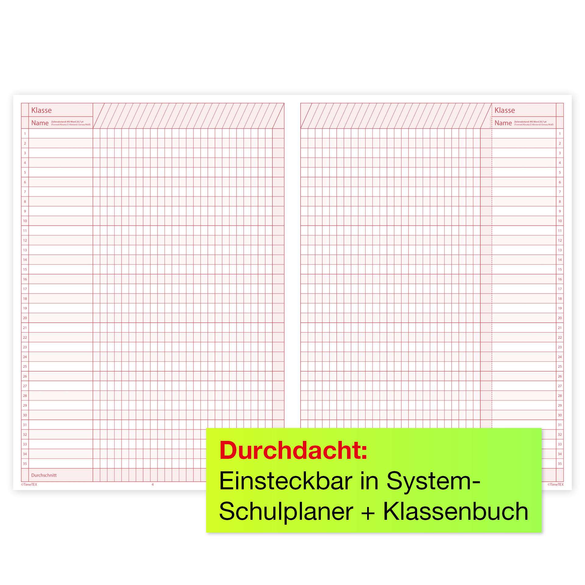 TimeTEX Schul-Notenheft A4