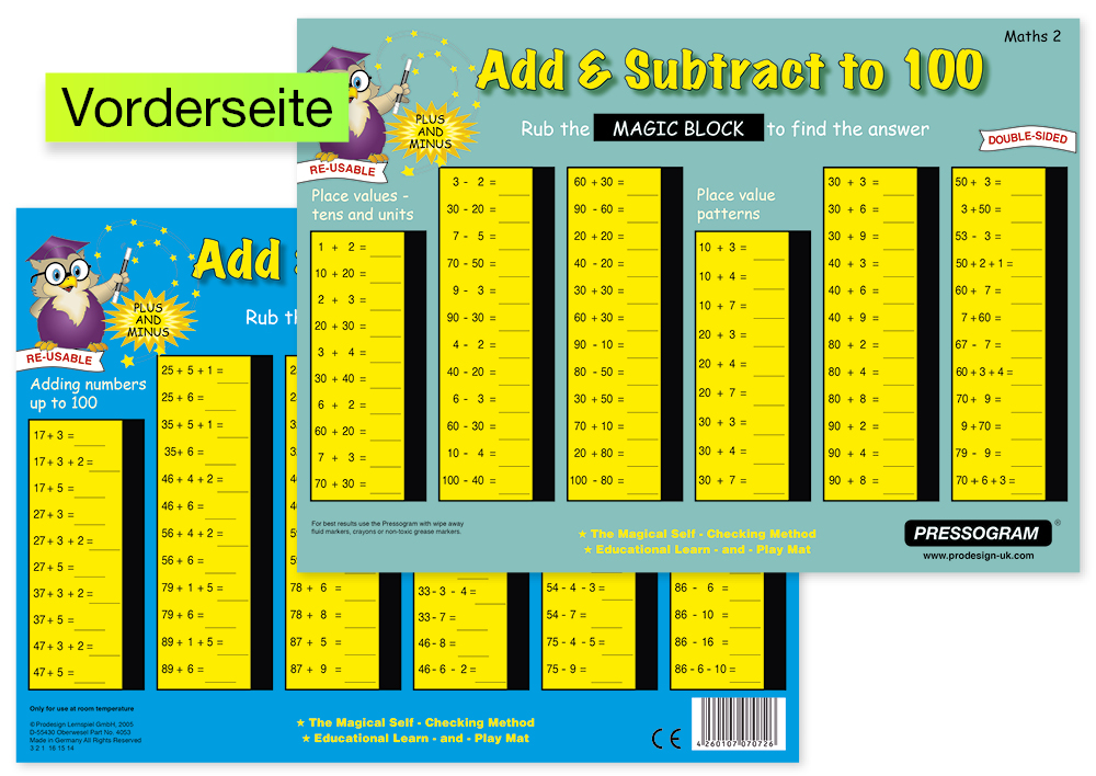 TimeTEX magiska bräda "Mathematics" engelska nummerintervall upp till 100