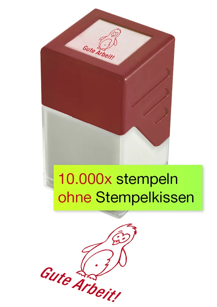 Stämpeltryckdyna "Perpetuum", Penguin "Gute Arbeit!"