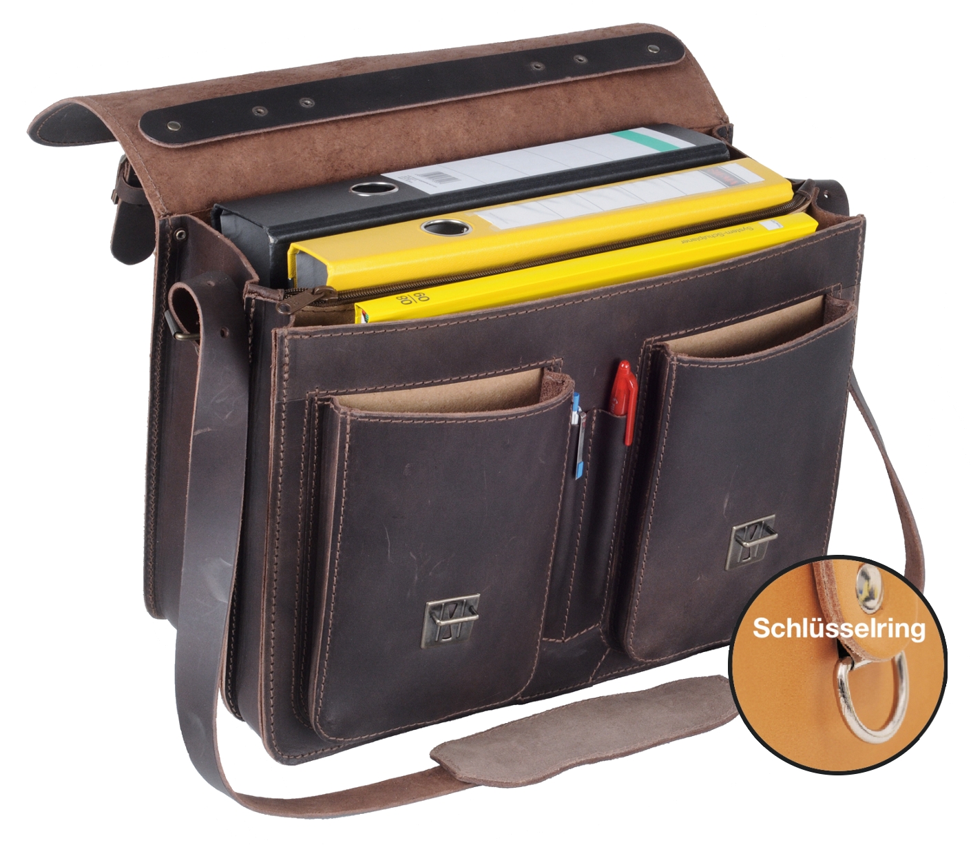 TimeTEX Büchertasche "Probata" mittel, cognac, Sattelleder II./SO