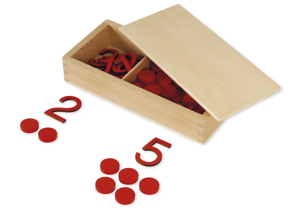 TimeTEX Krabička s číslicemi a knoflíky, "Montessori Premium"