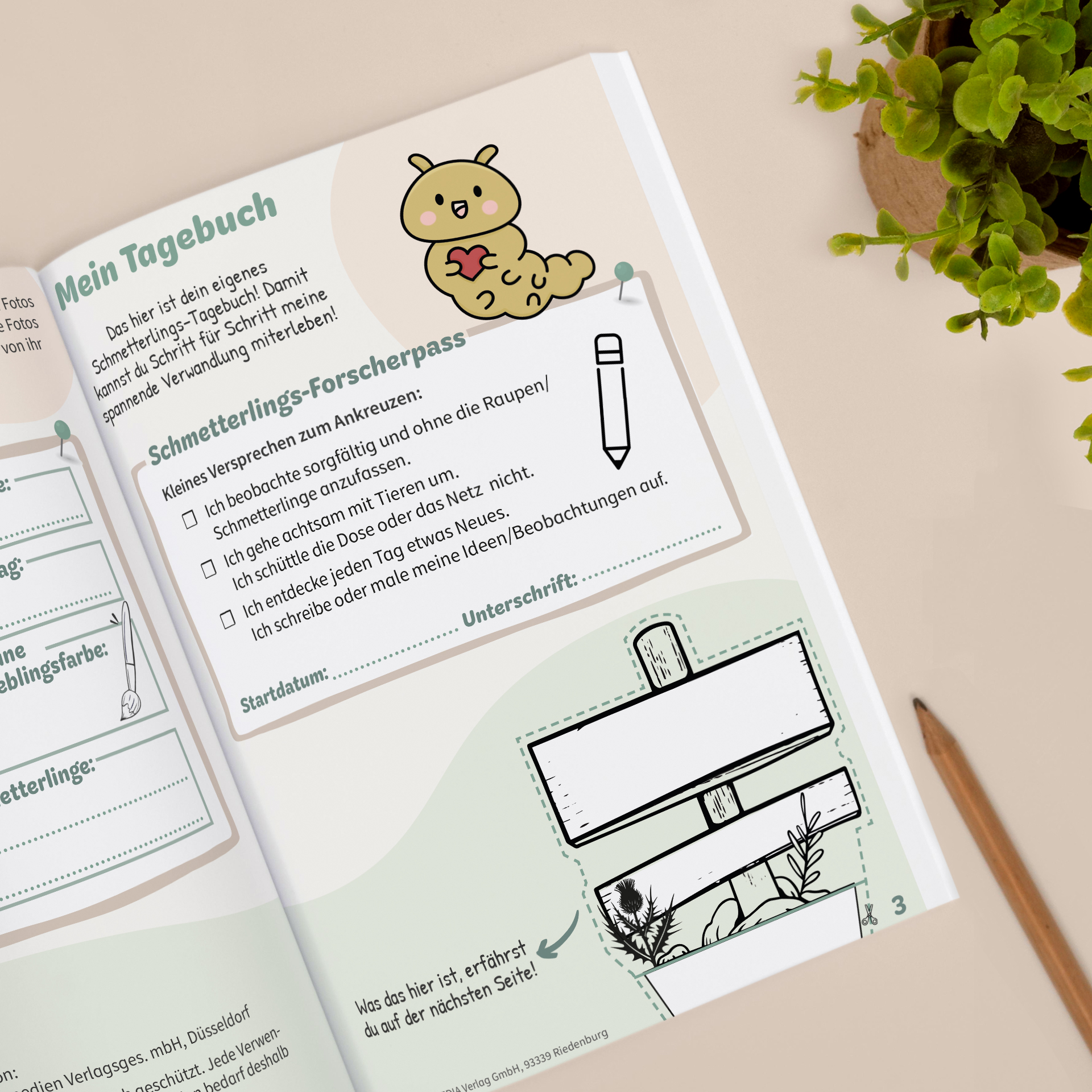 Hagemann Schmetterlings-Tagebuch A5, 36 Seiten