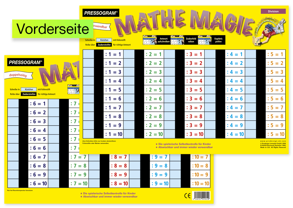 TimeTEX Zaubertafel "Mathematik" Division Ergebnis