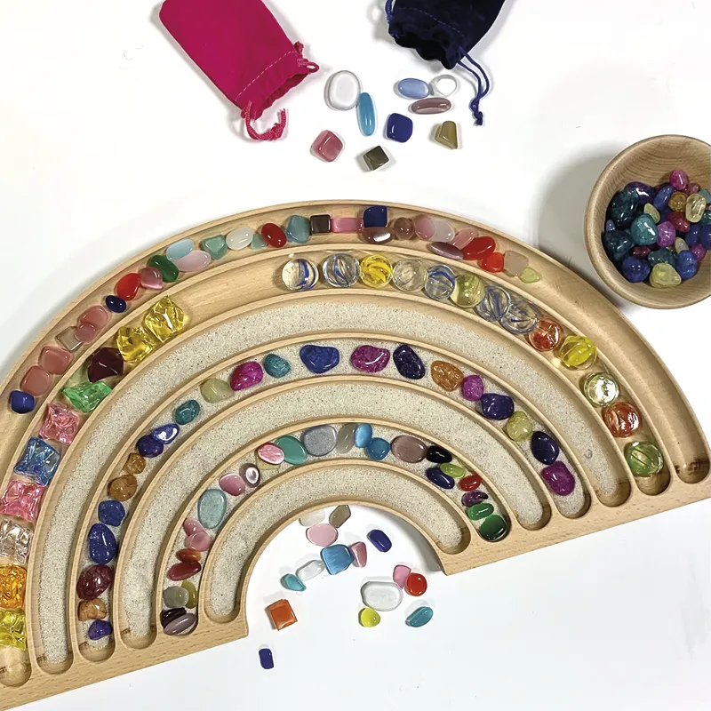 Regenbogen-Brett aus Holz, 45x22 cm