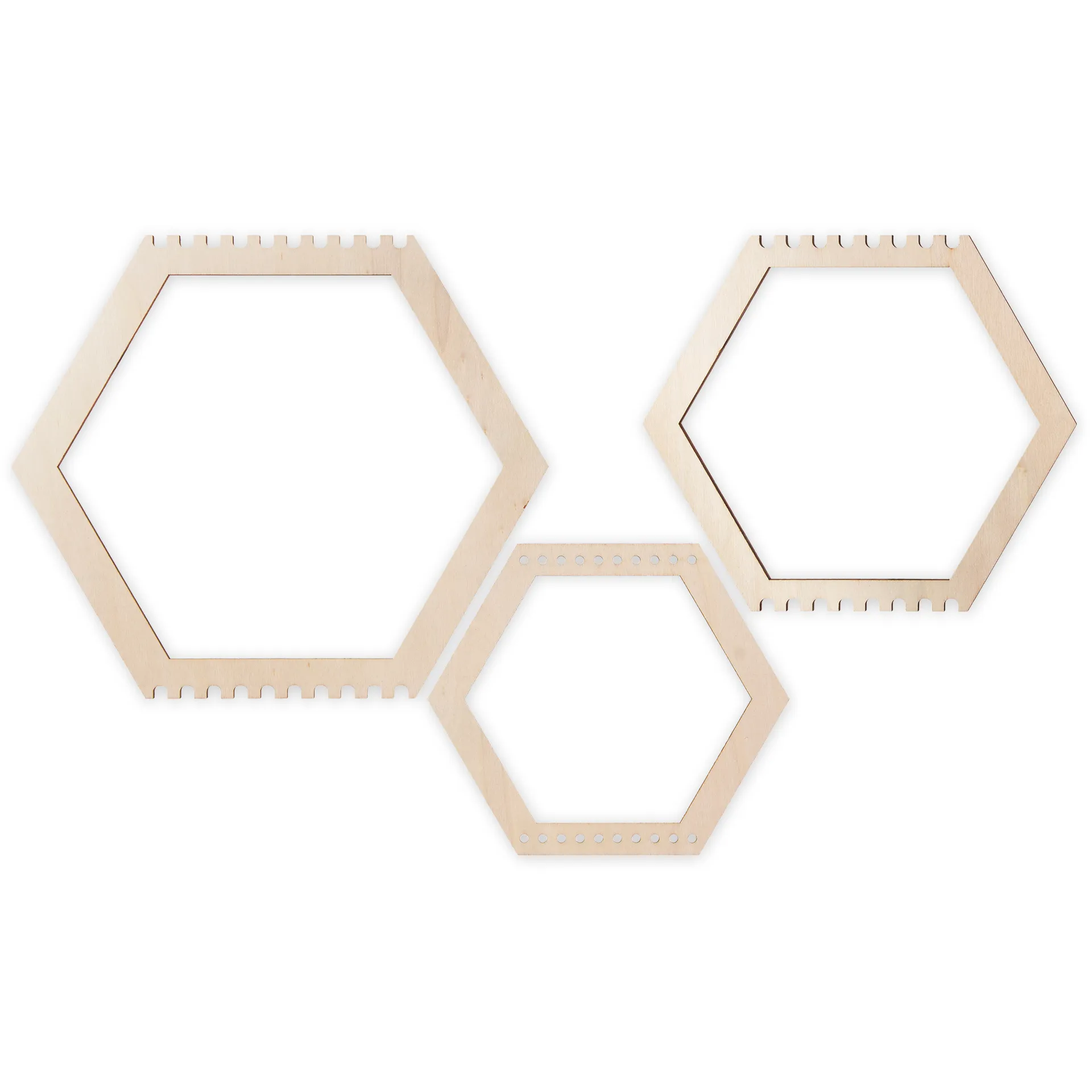 Web- und Fädelwaben aus Holz, 8 Stück