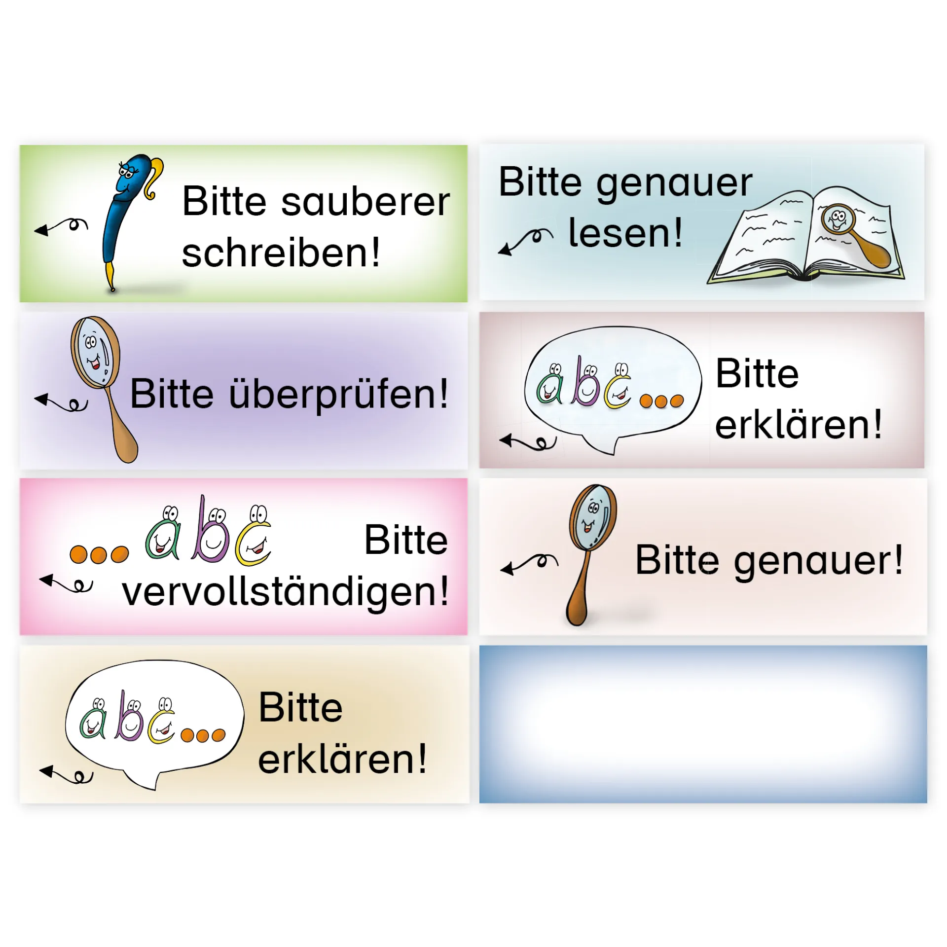 Haftnotiz-Blöcke „Korrektur", 73x26 mm, 8 Blöcke