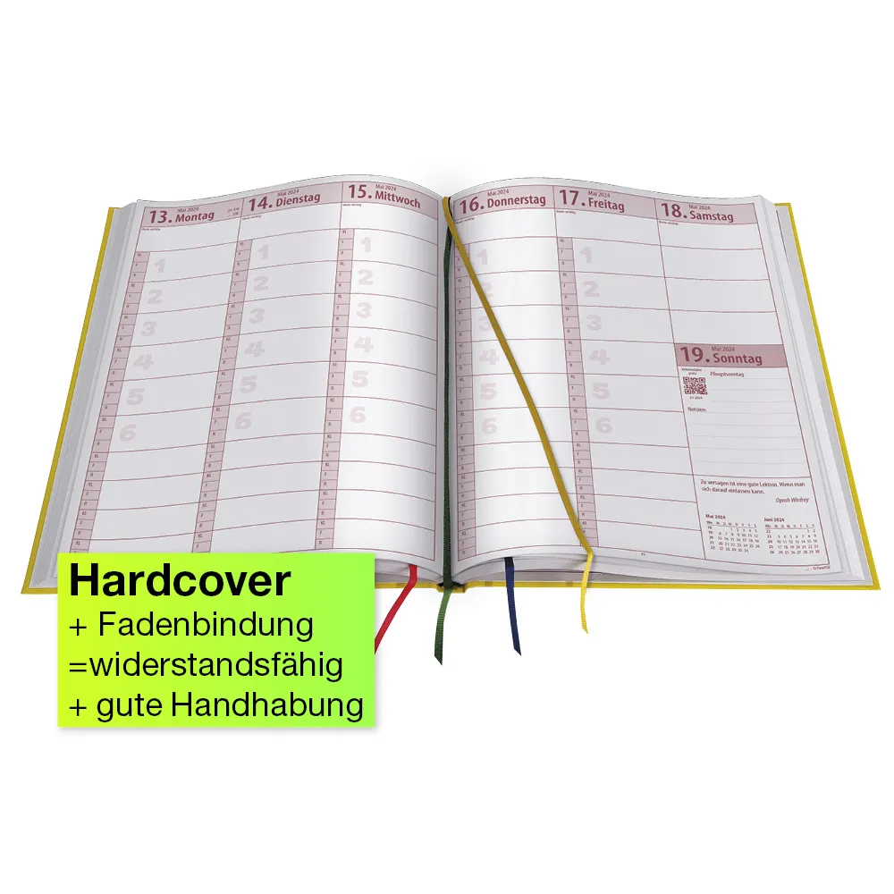 TimeTEX system skolplanerare A4-Plus, gul, 2026/2027 tyska språket