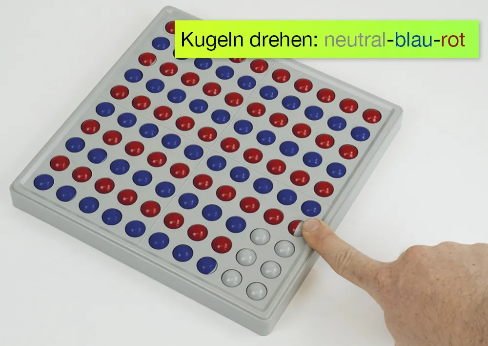 Abaco 100 ohne Zahlen, rot-blau, Zähl- und Rechenrahmen