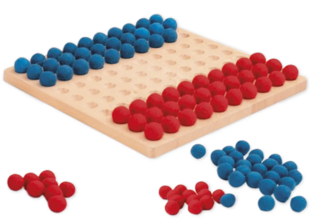 Kuličky s plsti červená/modrá, 100 ks.