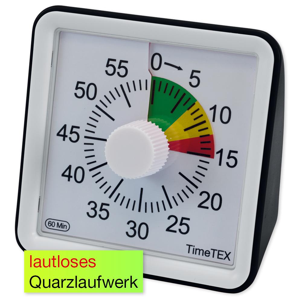 TimeTEX Zeitdauer-Uhr "lautlos" compact mit Ampelscheibe