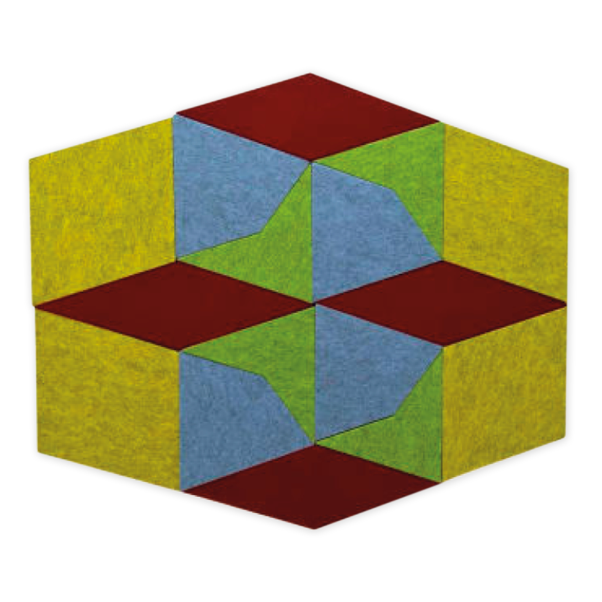 Schallabsorber AcousticArt "4 Würfel", 133x137 cm, 16-tlg.