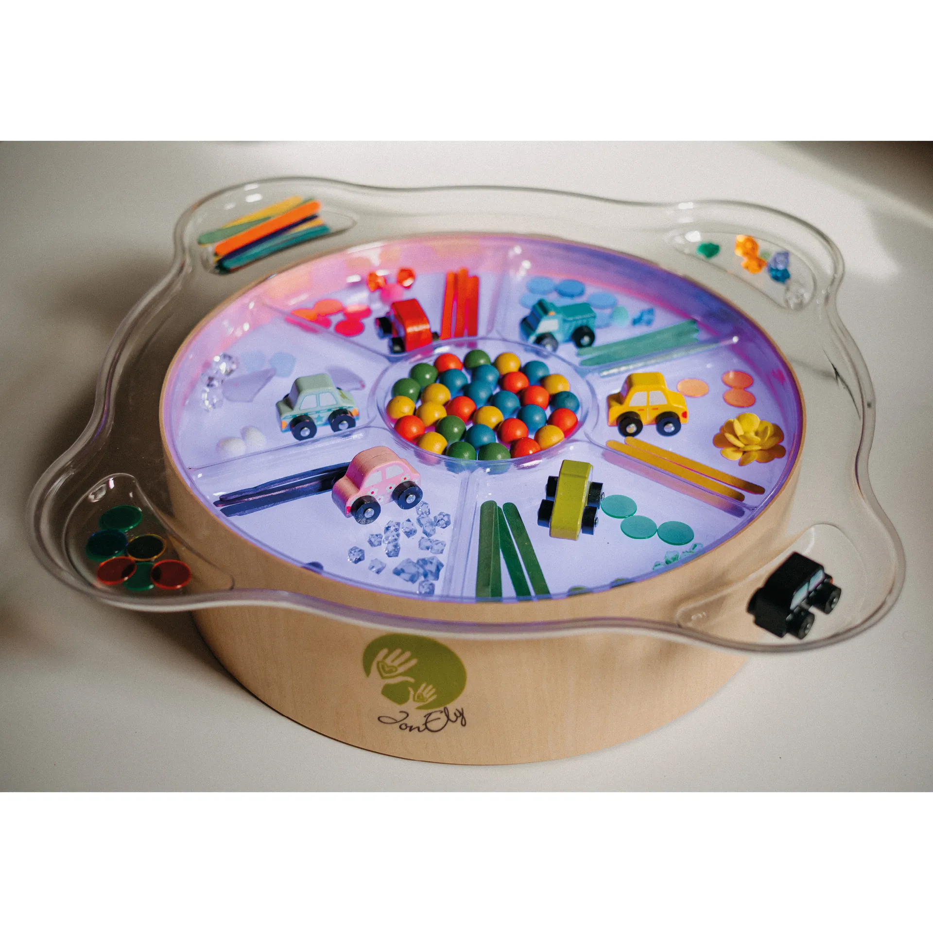 Schale transparent für Leuchtkübel, 7-fach unterteilt