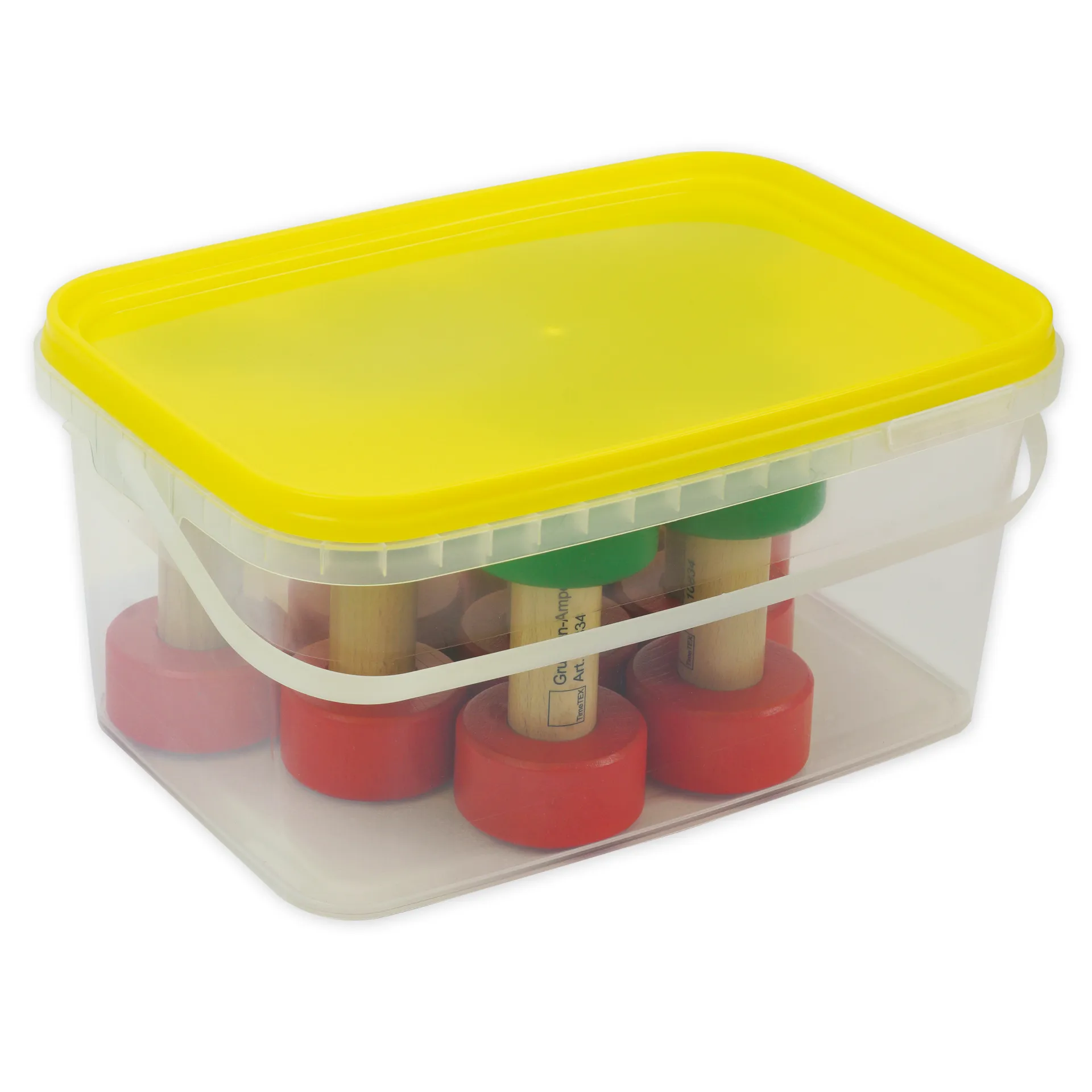 Klassesæt gruppetrafiklys lavet af træ, 8 stk., i stabelboks