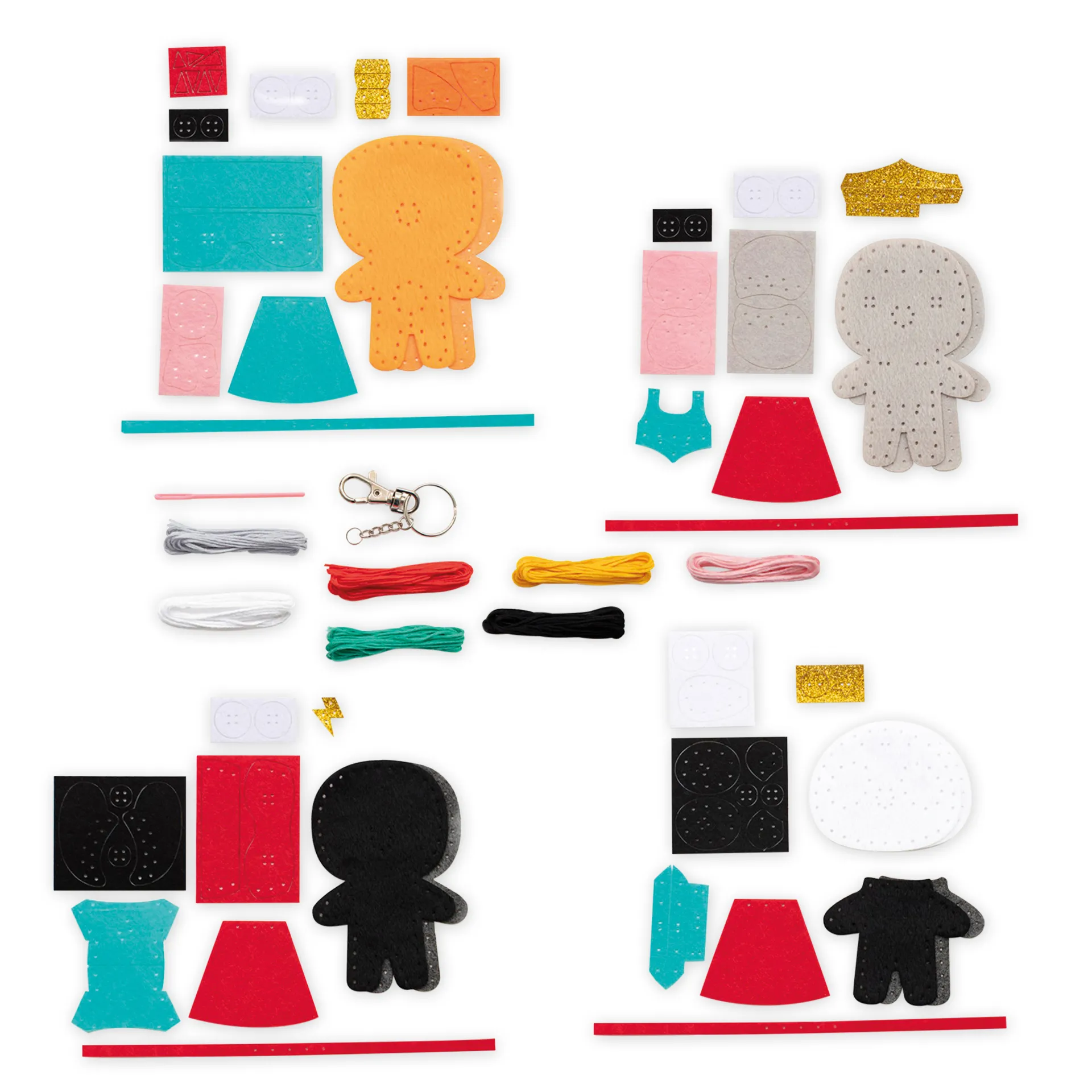 Schlüsselanhänger "Helden" zum Nähen, 4 Stück