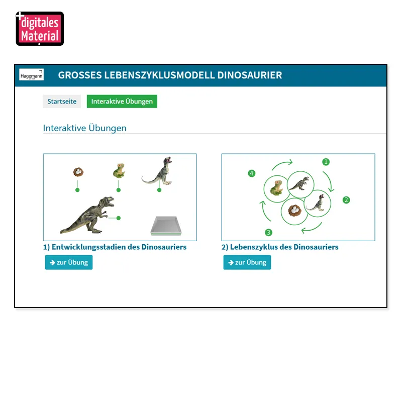 Lebenszyklus-Modell "Dinosaurier", 4-tlg.