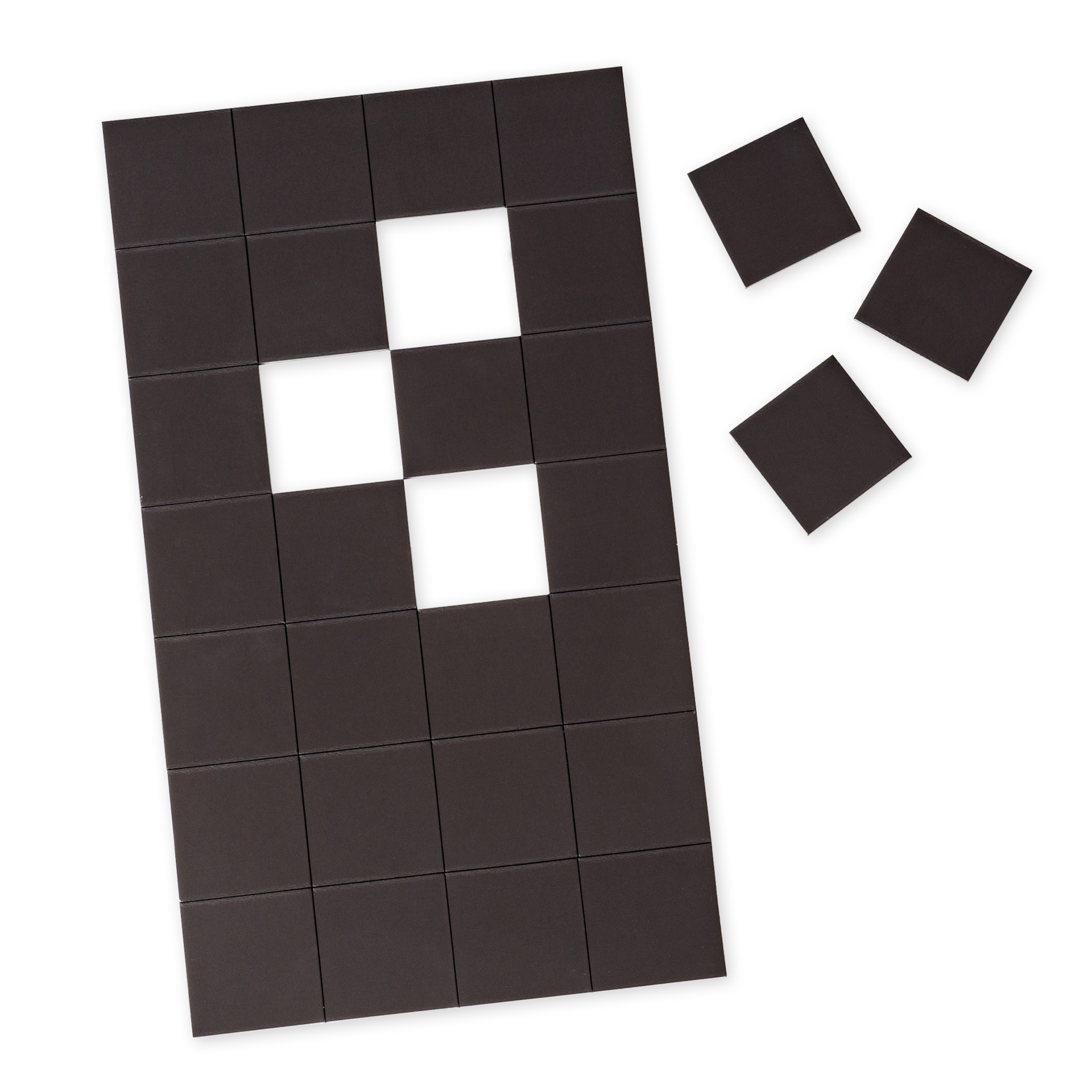 Magneetplaatjes, zelfklevend, 30x30 mm, 28 stuks