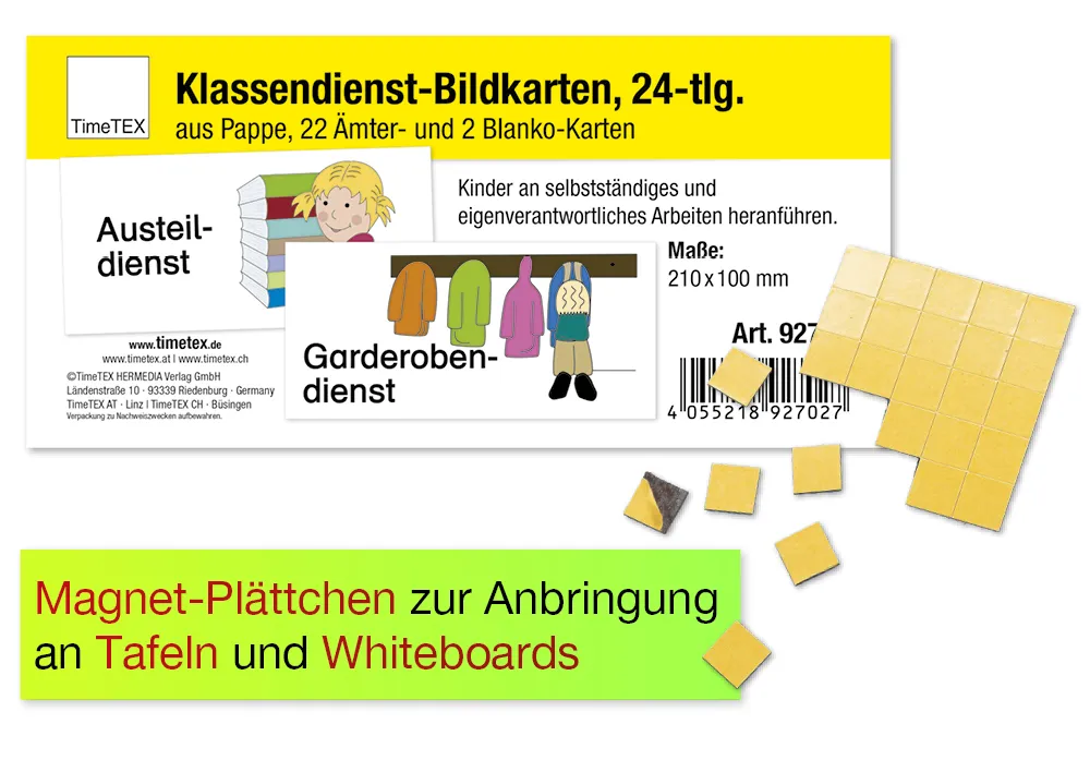 Klassendienst-Bildkarten magnetisch, 24-tlg.