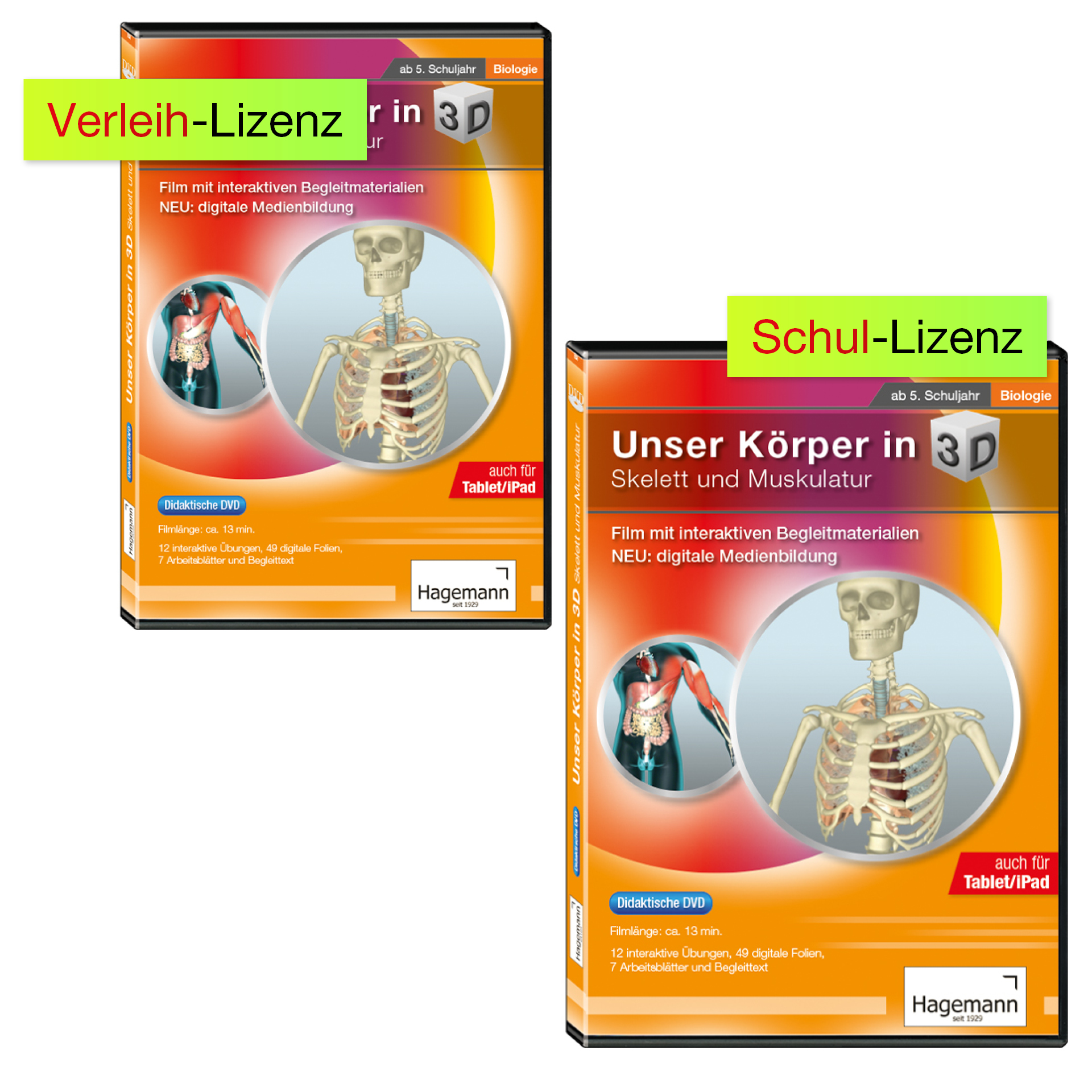 TimeTEX Didaktische DVD "Unser Körper in 3D: Skelett und Muskulatur", tabletfähig