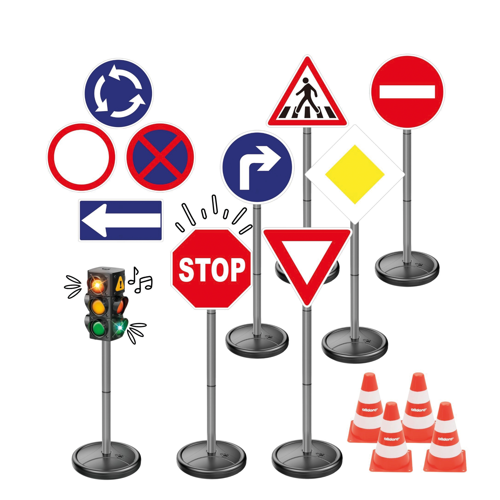 TimeTEX Set "Verkehrszeichen" XXL, 49-tlg.